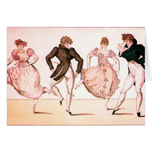  Regency en Jane Austen Period Dance Card (Voorkant Horizontaal)