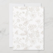 Regency Era Beige Bruiloft Dag Evenementen Kaart (Achterkant)