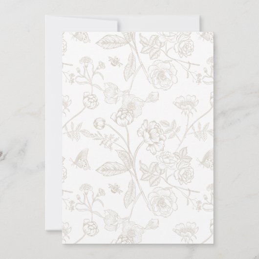 Regency Era Beige Bruiloft Dag Evenementen Kaart (Achterkant)