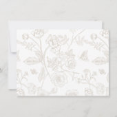 Regency Era Beige Floral Wedding Details Kaart (Achterkant)