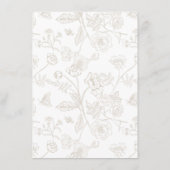 Regency Era Beige Wedding Details Informatiekaartje (Achterkant)