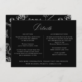 Regency Era Black Floral Wedding Details Kaart
