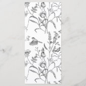 Regency Era Black  Floral Wedding Menu (Achterkant)