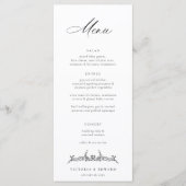 Regency Era Black  Floral Wedding Menu (Voorkant)