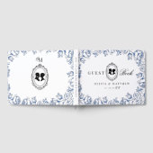 Regency Era Blauwe Bloemige Bruiloft Gastenboek (Volledig)