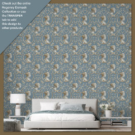 Regency Era Cameo en Floral Damask geïnspireerd Behang