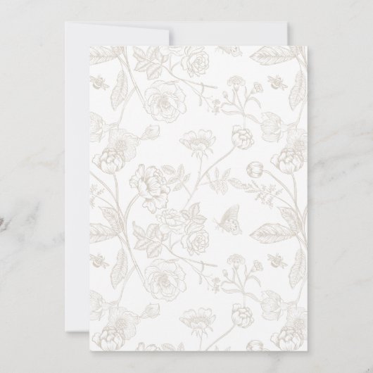 Regency Era Crest Beige Monogram Wedding Kaart (Achterkant)