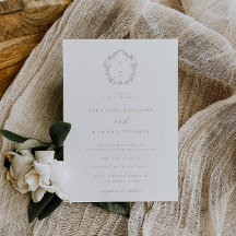 Regency Era Crest Beige Monogram Wedding