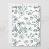 Regency Era Emerald Monogram Crest Wedding Kaart (Achterkant)