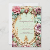 Regency Era Floral Sweet Zestien Uitnodiging (Achterkant)