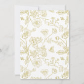 Regency Era Gold Crest Monogram Wedding Kaart (Achterkant)