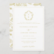 Regency Era Gold Crest Monogram Wedding