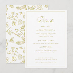 Regency Era Gold Wedding Details Informatiekaartje