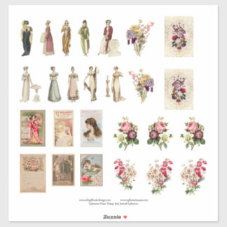 Regency Era Mode Set 1 op maat gesneden vinyl stic Sticker
