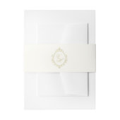 Regency Era Trouw Belly Band met Monogram Wapen Uitnodigingen Wikkel (Voorkant Voorbeeld)