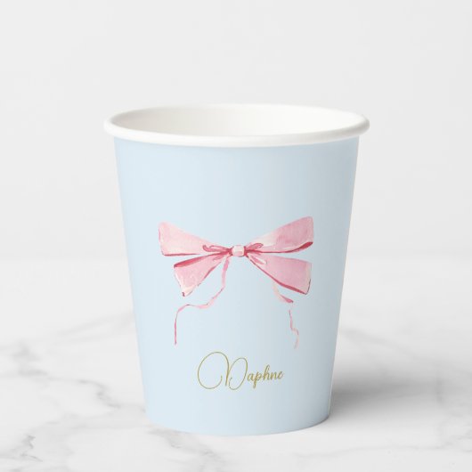 Regency Era Vrijgezellenfeest Lint Tea Party Papieren Bekers (Achterkant)