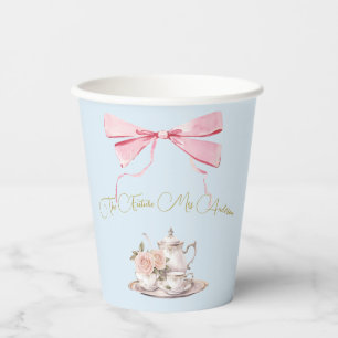 Regency Era Vrijgezellenfeest Lint Tea Party Papieren Bekers