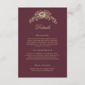 Regency Era Wedding Elegant Heirloom Details Informatiekaartje (Voorkant)