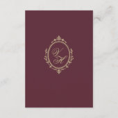 Regency Era Wedding Elegant Heirloom Details Informatiekaartje (Achterkant)