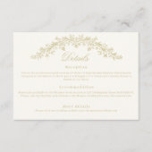 Regency Era Wedding Elegant Heirloom Details Informatiekaartje (Voorkant)