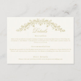 Regency Era Wedding Elegant Heirloom Details Informatiekaartje