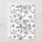 Regency Era Zwart Bruiloft Details Kaart (Achterkant)