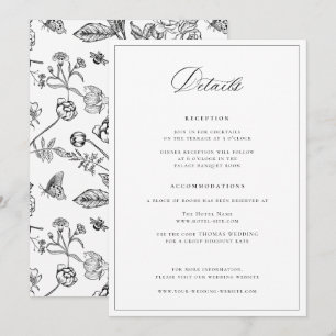 Regency Era Zwart Bruiloft Details Kaart