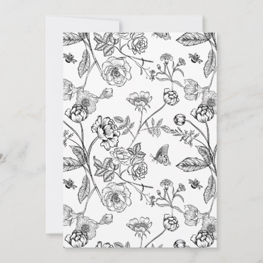 Regency Era zwart Crest Monogram bruiloft Kaart (Achterkant)