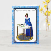 Regency Fashion 1824 greeting card Kaart (Gele Bloem)