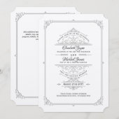  Regency Felt Ecru Wedding Kaart (Voorkant / Achterkant)