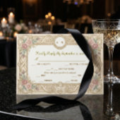 Regency Floral & Cherub Monogram RSVP Kaartje