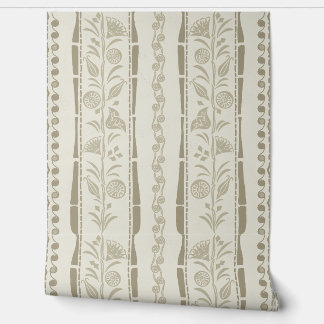 Regency Floral Stripes - Khaki - Cream Behang