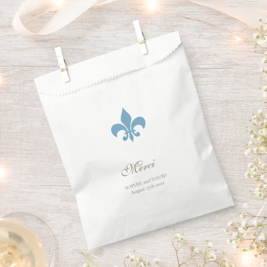 Regency Frans Blauw Fleur de Lis Bruiloft Merci Bedankzakje (Geknipt)