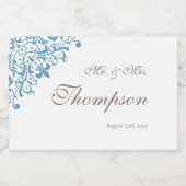 Regency Frans Blauw Fleur de Lis Trouwgunst Sparkling Wijnetiket (Enkel label)