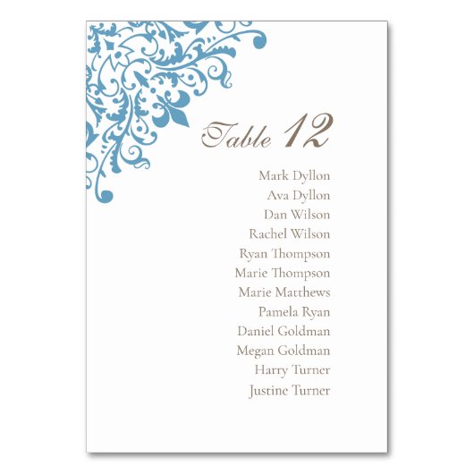 Regency French Blue Fleur de Lis Pattern Wedding Kaart (Voorkant)