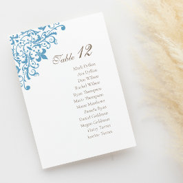 Regency French Blue Fleur de Lis Pattern Wedding Kaart