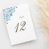 Regency French Blue Fleur de Lis Pattern Wedding Kaart