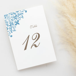 Regency French Blue Fleur de Lis Pattern Wedding Kaart