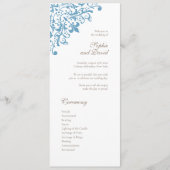 Regency French Blue Fleur de Lis Pattern Wedding Programmakaart (Voorkant)
