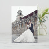 Regency French Blue Fleur de Lis Wedding Photo Bedankkaart (Staand voorkant)