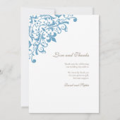 Regency French Blue Fleur de Lis Wedding Photo Bedankkaart (Achterkant)