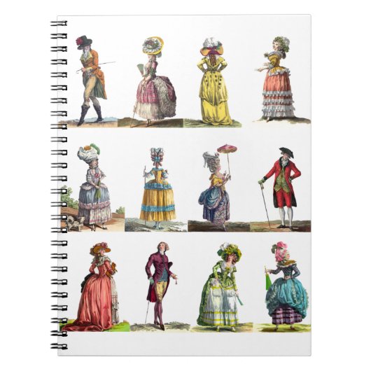 Regency French Mode Design Marie Antoinette Notitieboek (Voorkant)