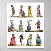 Regency French Mode Design Marie Antoinette Pos Poster (Voorkant)
