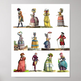 Regency French Mode Design Marie Antoinette Poster