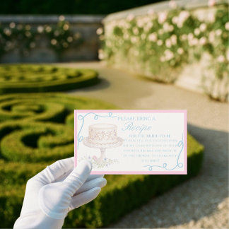 Regency Garden Party Request Recipe Bridal Shower Informatiekaartje