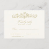 Regency Garden Vintage Classic Romantic Wedding RSVP Kaartje (Voorkant)