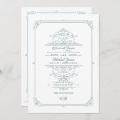 Regency  Gedekte Wedding sparen de Blauwgroen Datu Kaart (Voorkant / Achterkant)