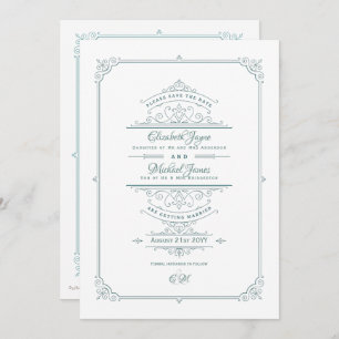 Regency  Gedekte Wedding sparen de Blauwgroen Datu Kaart