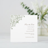 Regency Green Fleur de Wedding Save the Date (Staand voorkant)