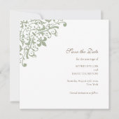 Regency Green Fleur de Wedding Save the Date (Voorkant)